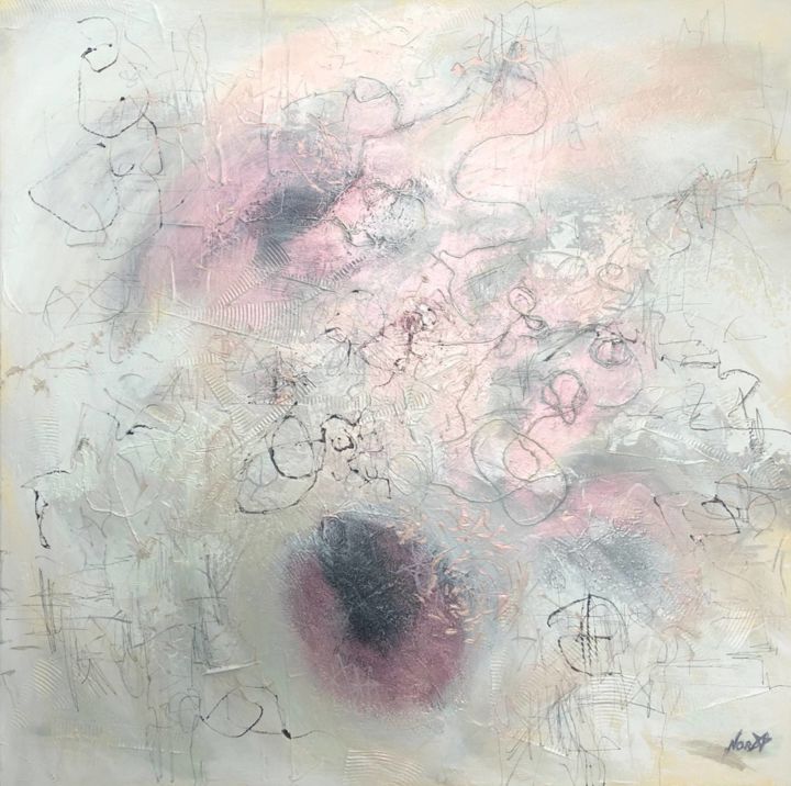Pintura titulada "White Painting On C…" por Olena Kryvonos, Obra de arte original, Acrílico Montado en Bastidor de camilla d…