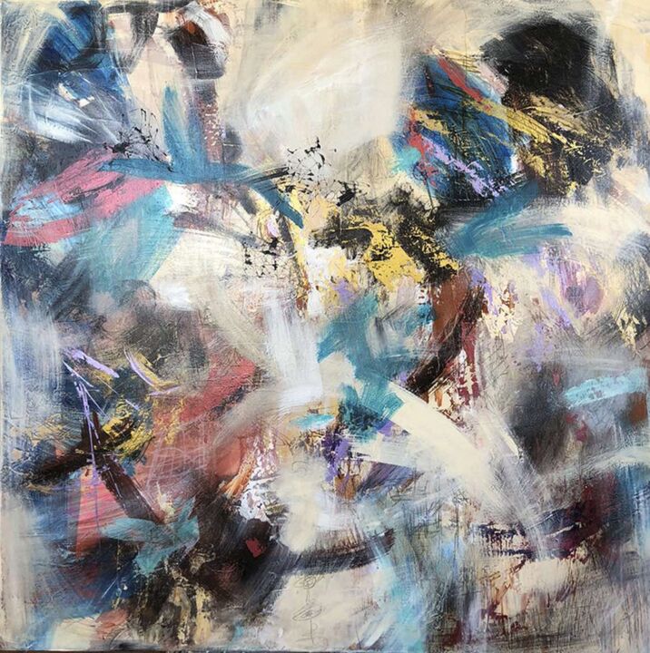 제목이 "Abstract Colorful W…"인 미술작품 Olena Kryvonos로, 원작, 아크릴 나무 들것 프레임에 장착됨