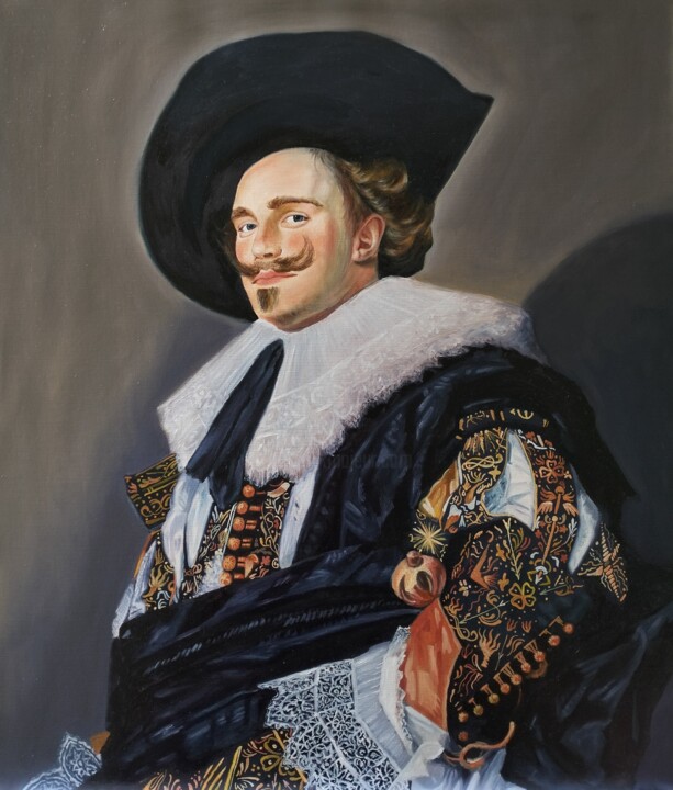 Painting titled "Copy of Frans Hals…" by Olena Kucher, Original Artwork, Oil