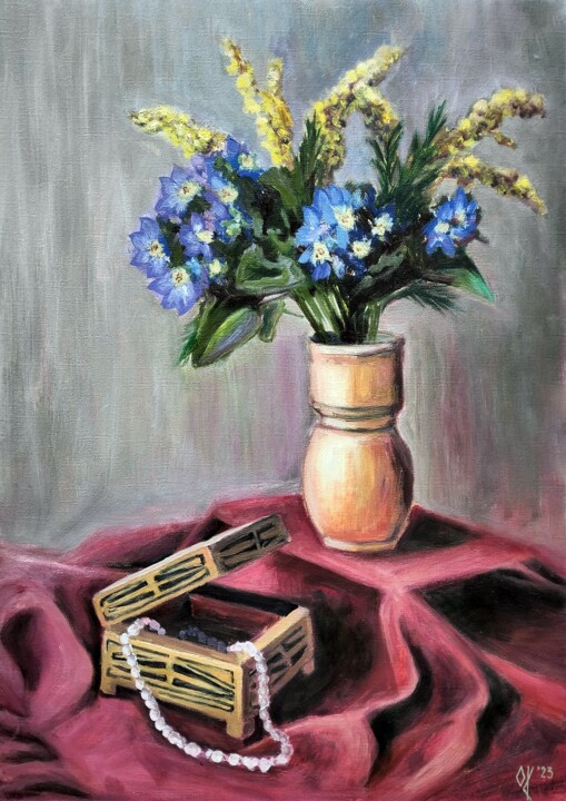 Painting titled "Jewerelly Box and B…" by Olena Kucher, Original Artwork, Oil