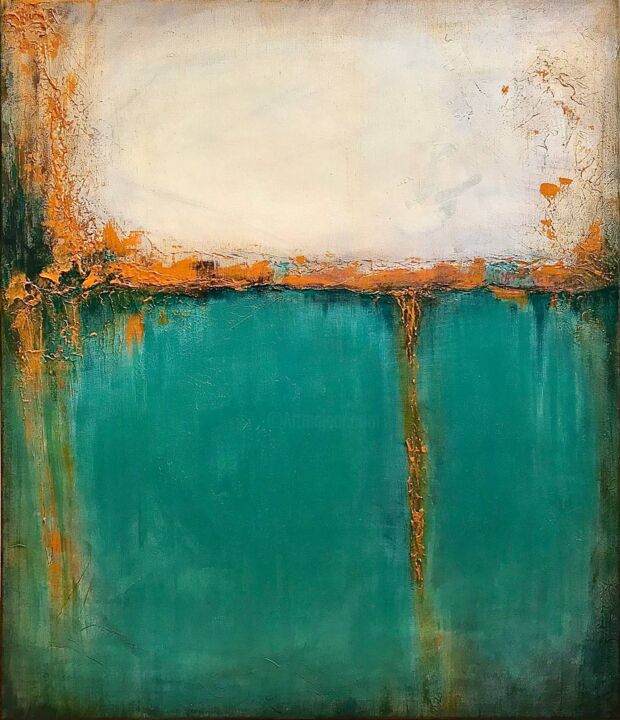 Painting titled "Depth" by Olena Sobol, Original Artwork, Acrylic Mounted on Wood Stretcher frame