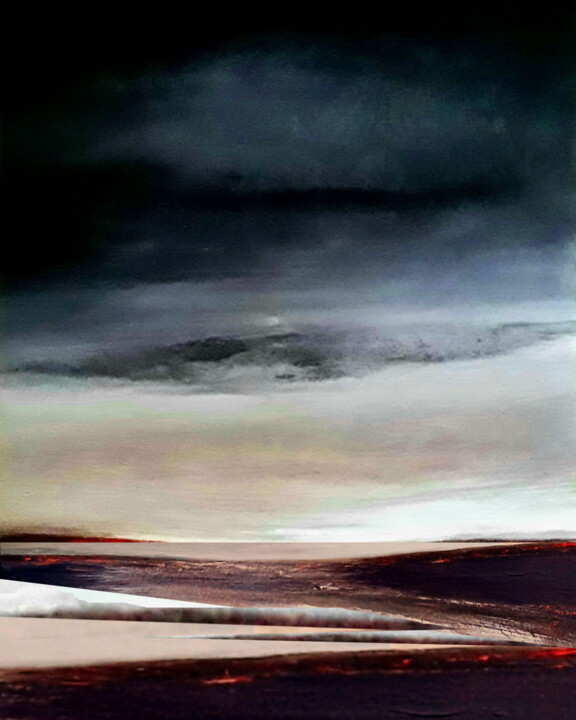 Peinture intitulée "Horizon" par Olena Topliss, Œuvre d'art originale, Acrylique