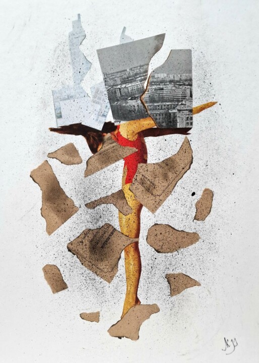 Collages titulada "Ability to withstand" por Olena Yemelianova, Obra de arte original, Collages