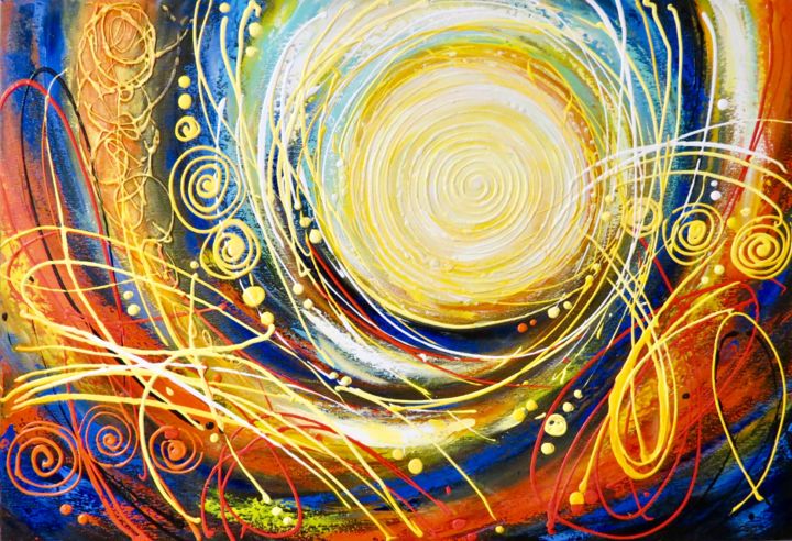 Картина под названием "Circle of emotions" - Olena Bahriy, Подлинное произведение искусства, Акрил