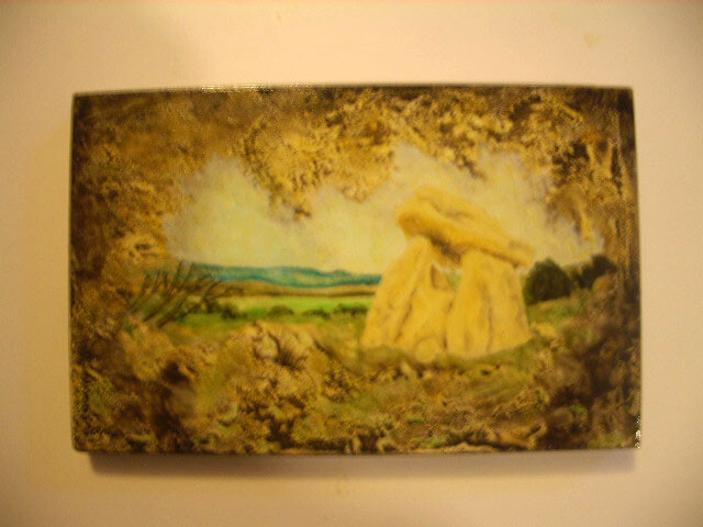 Painting titled "Dolmen de mar" by Oleos Heiko, Original Artwork