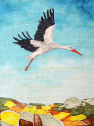Pintura titulada "cigueña libre" por Oleos Heiko, Obra de arte original, Oleo