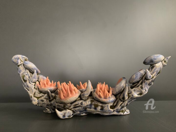 Sculpture intitulée "Plants on the reefs…" par Olesia Dvorak-Galik, Œuvre d'art originale, Argile