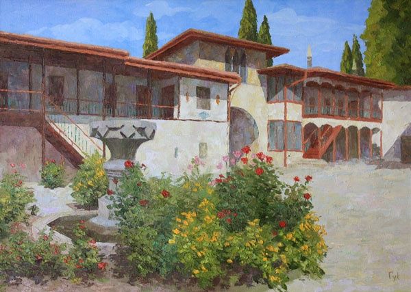 Pintura intitulada "Bakhchisarai palace" por Olesya Gook, Obras de arte originais, Óleo