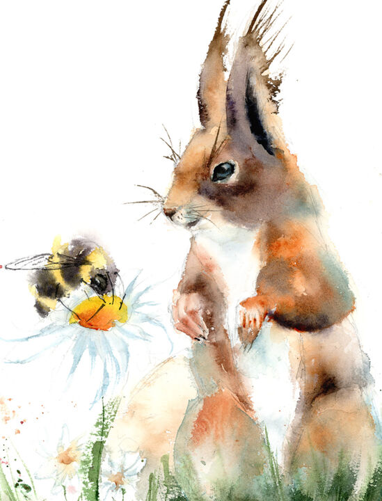 Bee's Dream: Original Watercolor Painting