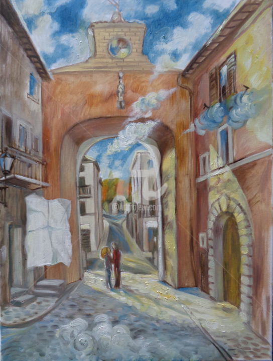 Painting titled "Romeo and Juliet in…" by Olga Bagina, Original Artwork, Oil