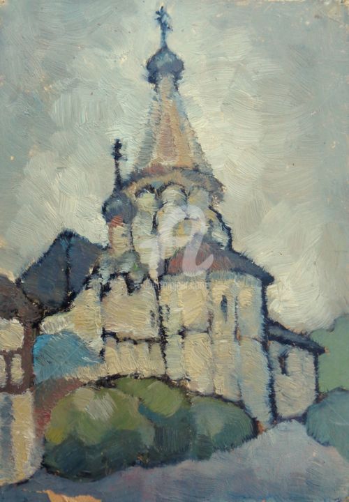 Painting titled "Suzdal. Monastery o…" by Olga Bagina, Original Artwork, Oil