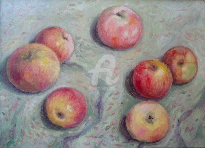 Painting titled "Pinc apple" by Olga Bagina, Original Artwork, Oil