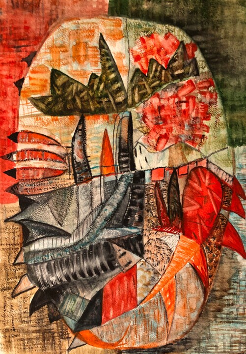 Painting titled "Сhoice" by Olga Baryshnikova, Original Artwork, Watercolor Mounted on Cardboard