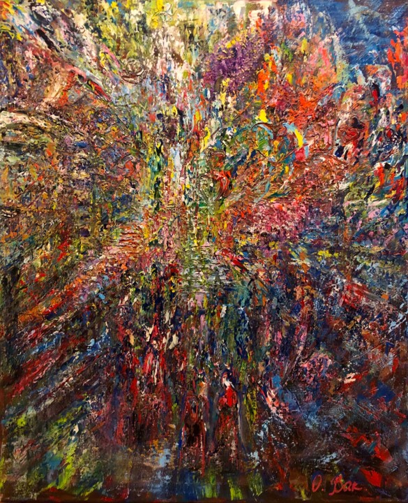 Картина под названием "Gate" - Olga Baryshnikova, Подлинное произведение искусства, Масло Установлен на Деревянная рама для…