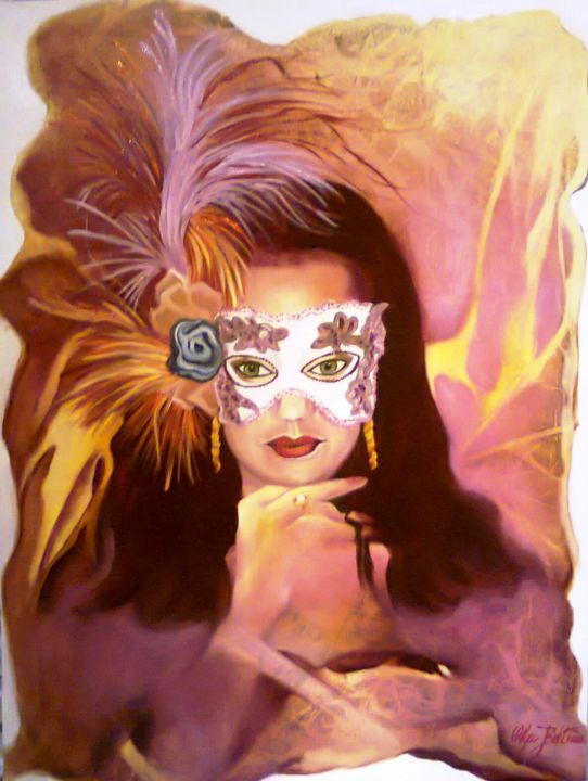 Pintura titulada "" Baile de Máscaras"" por Olga Beltrão, Obra de arte original, Oleo