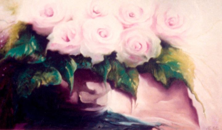 绘画 标题为“" A Dama das Flores"” 由Olga Beltrão, 原创艺术品, 油