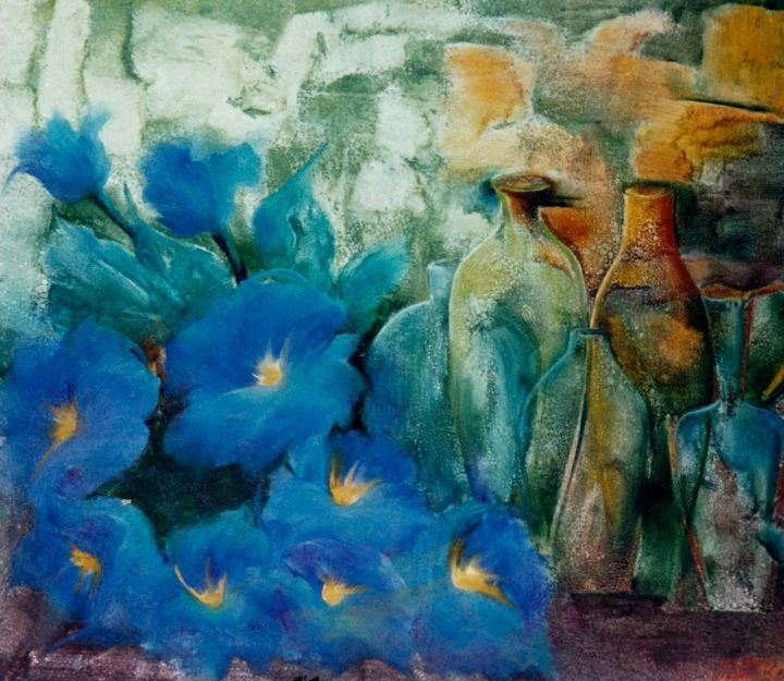 Pittura intitolato ""Transparências..."" da Olga Beltrão, Opera d'arte originale, Olio