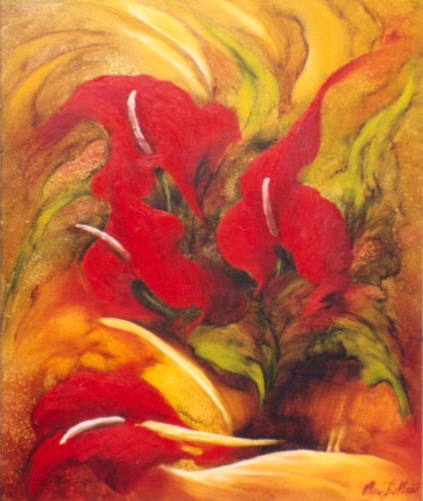 Pintura intitulada ""Pura Paixão!"" por Olga Beltrão, Obras de arte originais, Óleo