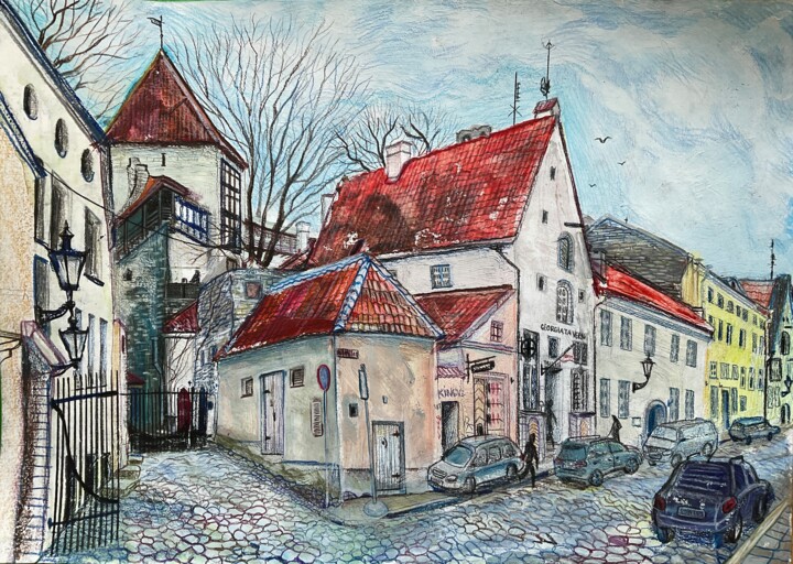 绘画 标题为“Rüütli street. Tall…” 由Olga Beltsova, 原创艺术品, 丙烯