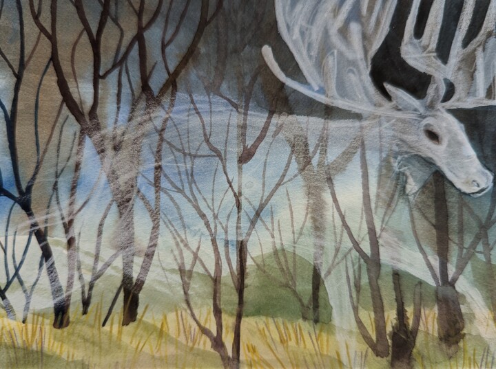 绘画 标题为“The spirit of forest” 由Olga Beltsova, 原创艺术品, 水彩