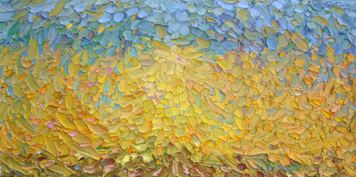Peinture intitulée "120х60 Bright day Я…" par Olga Bezhina, Œuvre d'art originale, Huile Monté sur Châssis en bois
