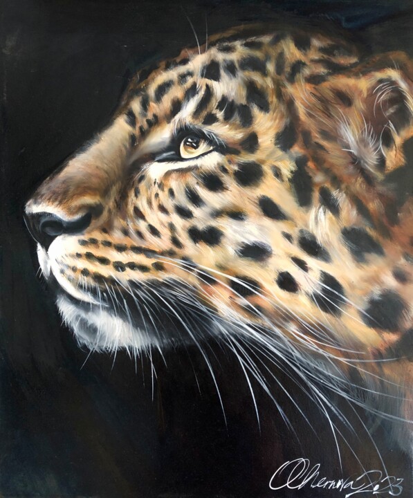 Portrait Of A Leopard, Painting by Olga Chernova
