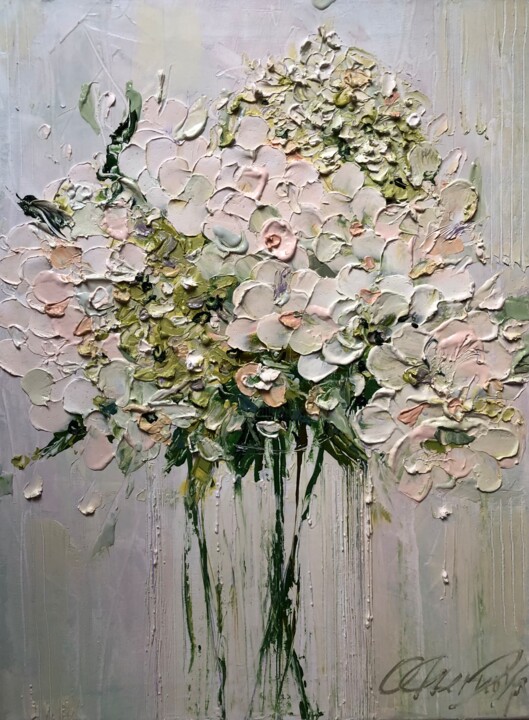 Картина под названием "Нежный букет" - Olga Chernova, Подлинное произведение искусства, Масло Установлен на Деревянная рама…