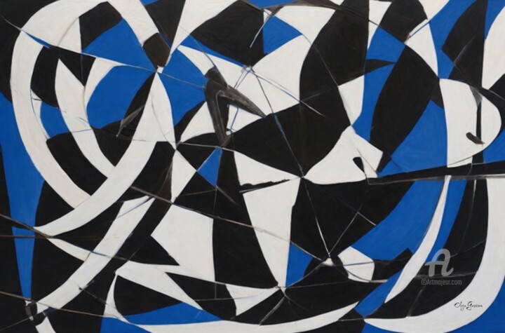 Картина под названием "Abstract vortex" - Olga Guseva, Подлинное произведение искусства, Акрил Установлен на Деревянная рама…