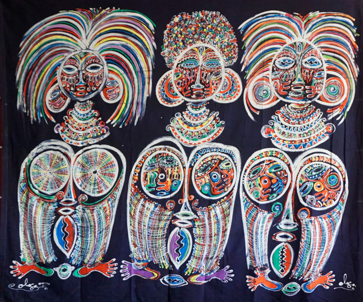 Arte têxtil intitulada "Dada Souvil" por Olga Indigo, Obras de arte originais, Tecido