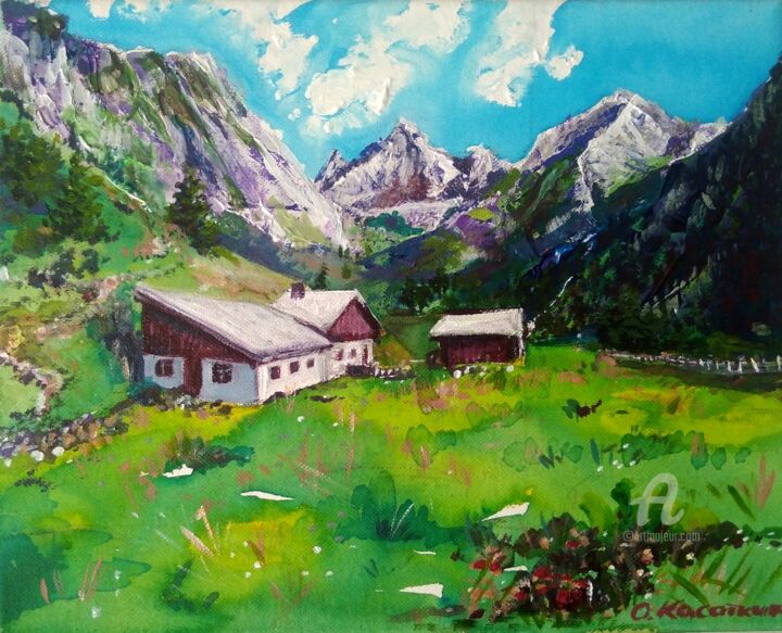 Картина под названием "Idyll" - Olga Kasatkina, Подлинное произведение искусства, Акрил