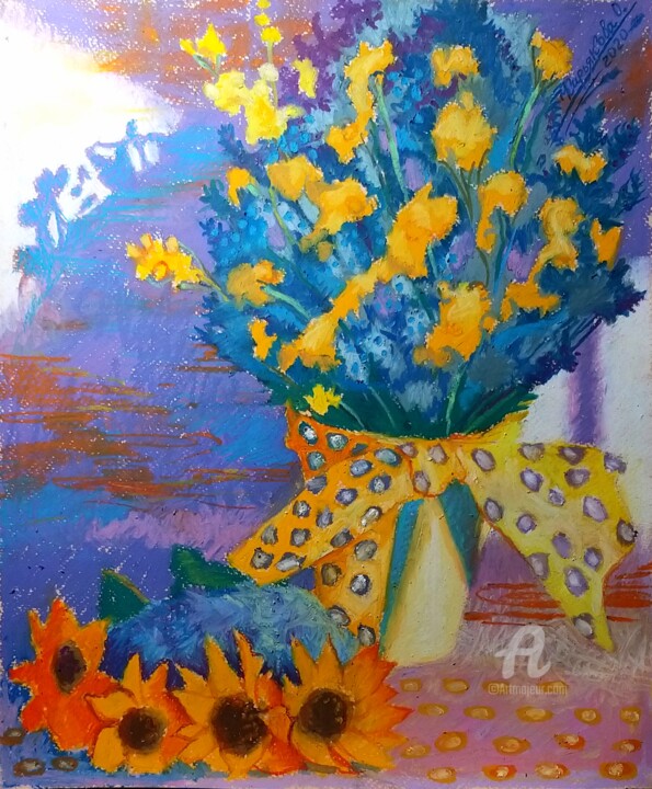 Pintura intitulada ""Дачный натюрморт"" por Olga Kiriakova, Obras de arte originais, Pastel