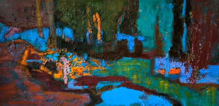 Painting titled "Импровизация номер 8" by Olga Morozova, Original Art, Oil Mounted on Stretcher frame
