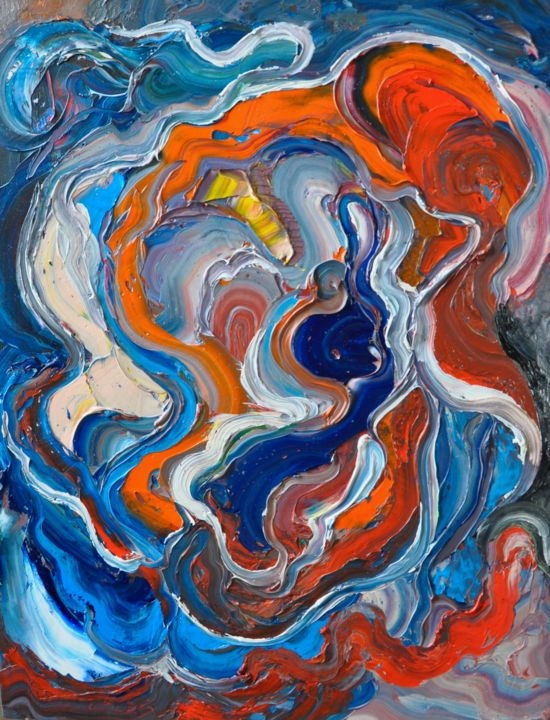 Картина под названием "Oil painting "Abstr…" - Olga Nikanchikova, Подлинное произведение искусства, Масло