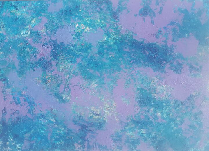 Pintura intitulada "Abstract lilac" por Olga Onopko, Obras de arte originais, Óleo