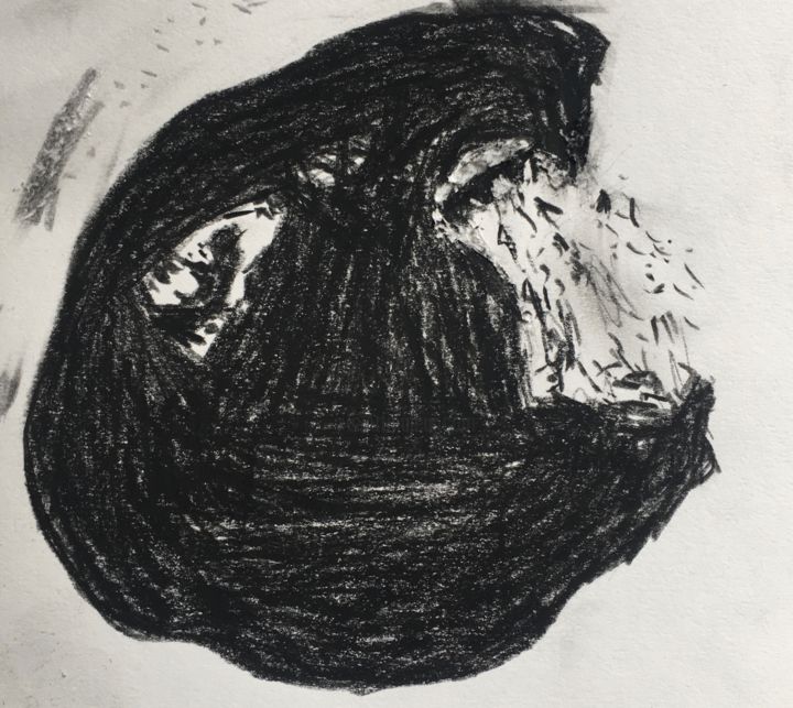 Dessin intitulée "Torrent de larmes" par Olga Richir, Œuvre d'art originale, Graphite
