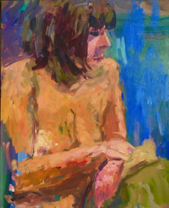 Painting titled "Portrait" by Olga Richir, Original Artwork, Oil