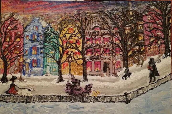 Картина под названием ""Прогулка в декабре…" - Ольга Савченко, Подлинное произведение искусства, Масло