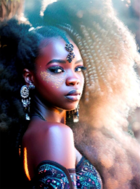 "Young black girl." başlıklı Fotoğraf Olga Sosova tarafından, Orijinal sanat, Dijital Fotoğrafçılık