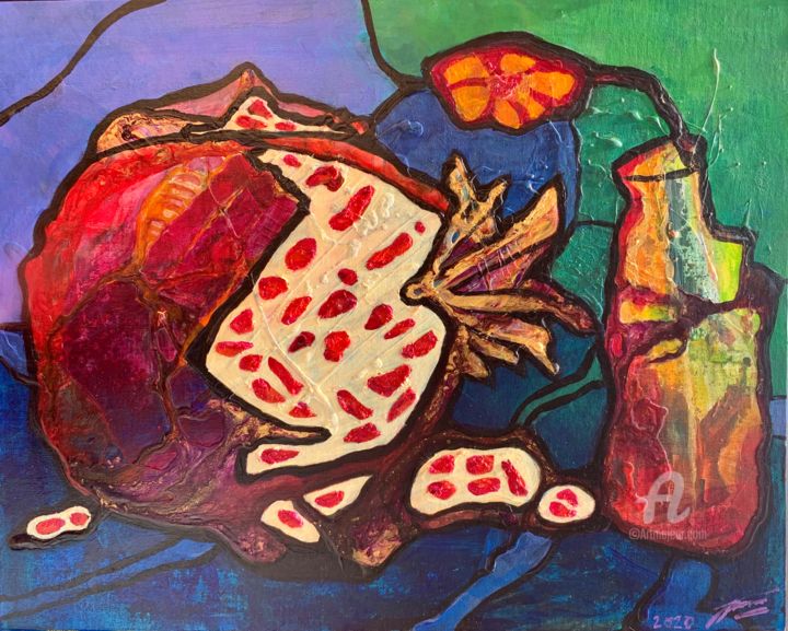 Painting titled "The Nature morte wi…" by Stasssi, Original Artwork, Acrylic