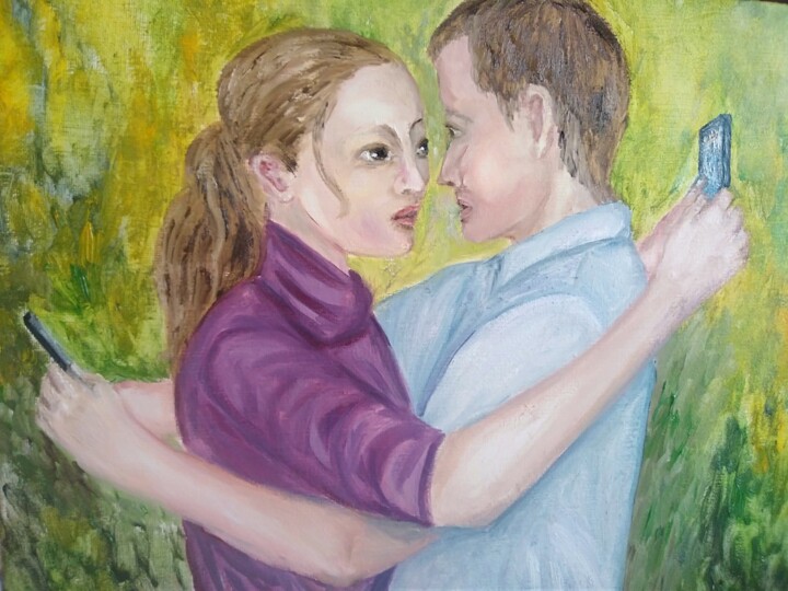 Картина под названием "Любовь" - Ольга Степаненко, Подлинное произведение искусства, Масло
