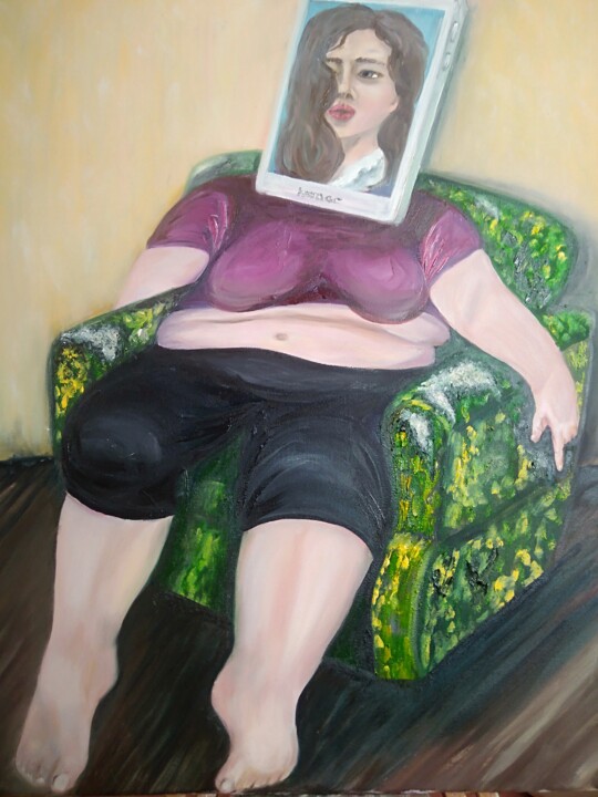 Schilderij getiteld "Портрет" door Olga Stepanenko, Origineel Kunstwerk, Olie