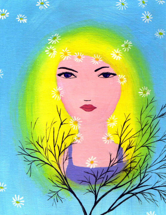 Pittura intitolato "Spring" da Olga Strogonova, Opera d'arte originale, Olio