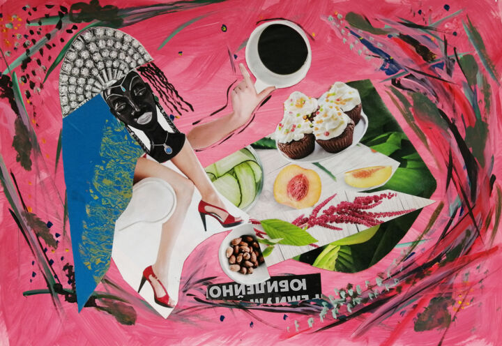 Collages titulada "Glamorous picnic." por Olga Stupina, Obra de arte original, Collages