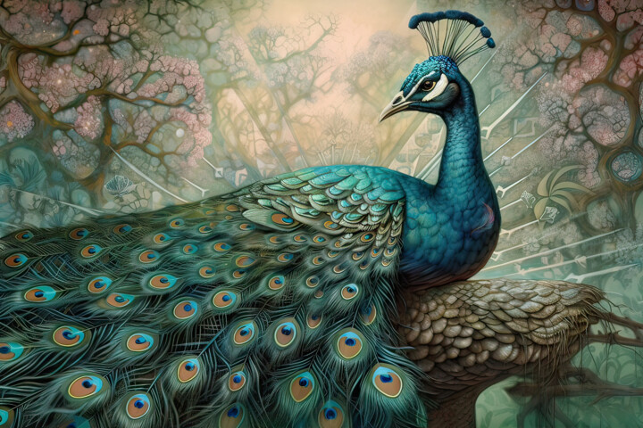 Digital Arts titled "“Sacred Animals” co…" by Olga Sukhikh (Lolly Shine), Original Artwork, Digital Print