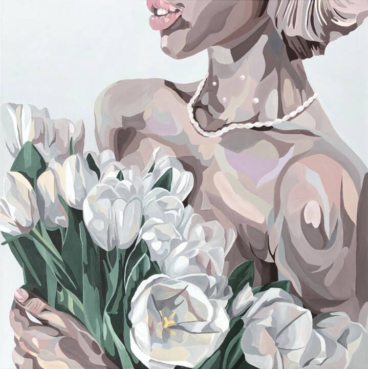 Картина под названием "TENDERNESS" - Olga Tiho, Подлинное произведение искусства, Акрил