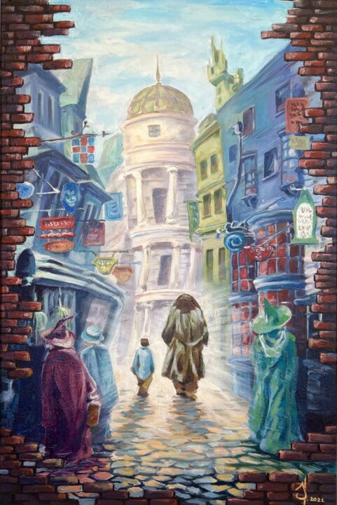 Harry Potter In Diagon Alley, Peinture par Olga Ukraintseva