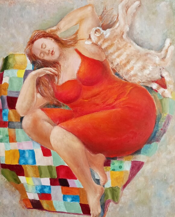 Peinture intitulée ""Summer Dreams"" par Olga Vedyagina, Œuvre d'art originale, Huile
