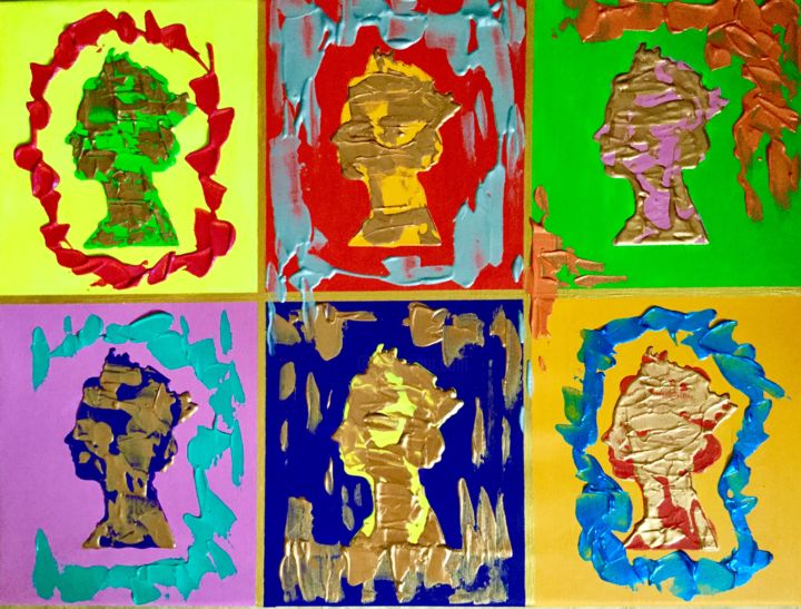 Queen Elisabeth Inspired By Andy Warhol 2 Painting By Olga Koval Artmajeur