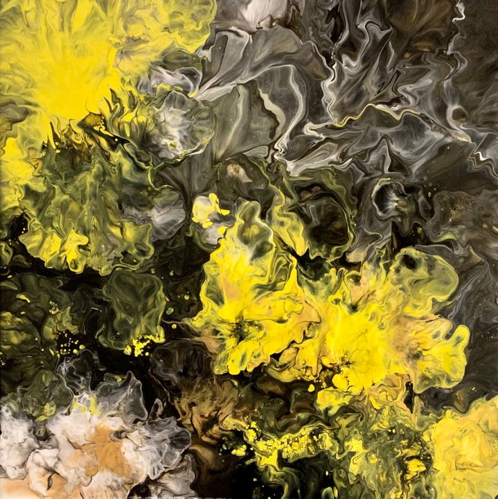 Painting titled "”Hellebores”" by Olga Buda, Original Art, Acrylic