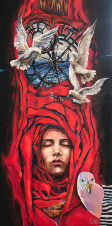 Painting titled ""Moment"" by Olga Balaban, Original Art, Oil